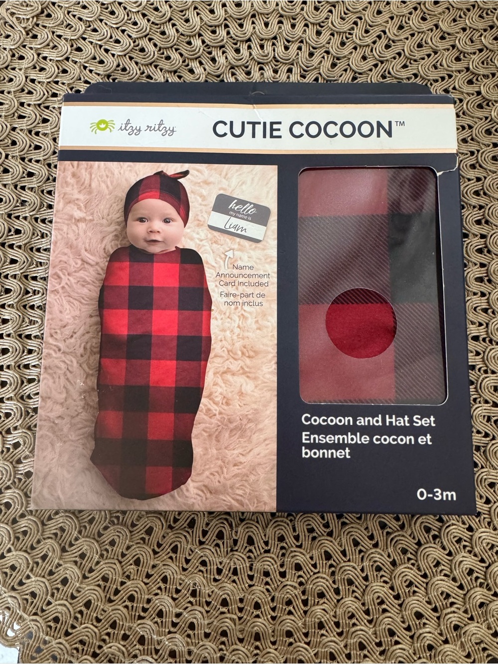 Itzy Ritzy Cutie Cocoon & Hat Set - Red and Black Buffalo Plaid
